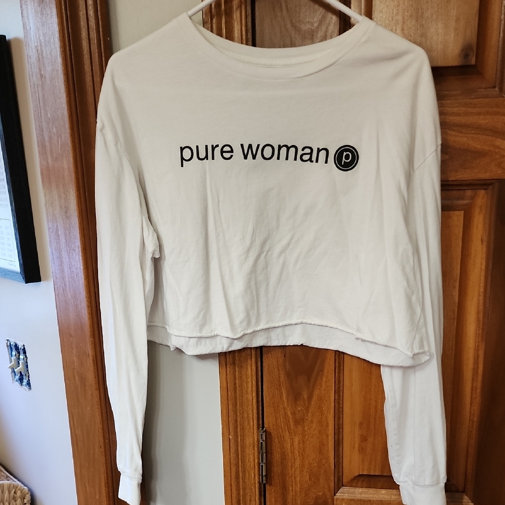 Pure Barre White Long Sleeve Tee